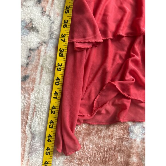 Halter Asymmetrical Ruffled Pink Dress Womens M Y2K Fairy 90s Tiered Barbie art - Picture 8 of 14